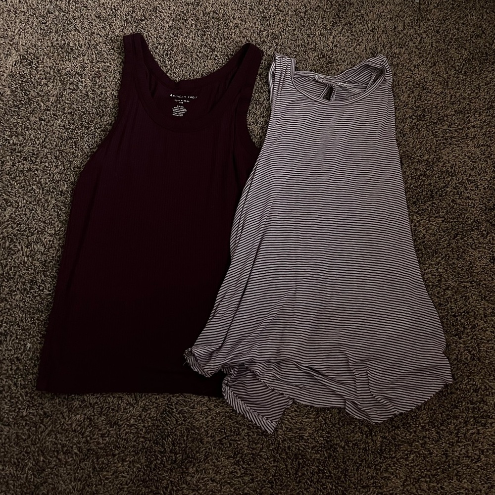 American Eagle tank set in maroon/white size S